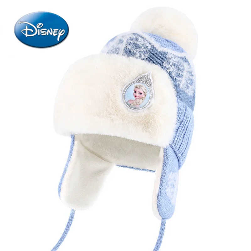 

Disney Princess Children's Cartoon Hat 2021 Winter New Plus Velvet Warm and Cold Earmuffs Fashion Casual Kawaii Plush Hat Scarf