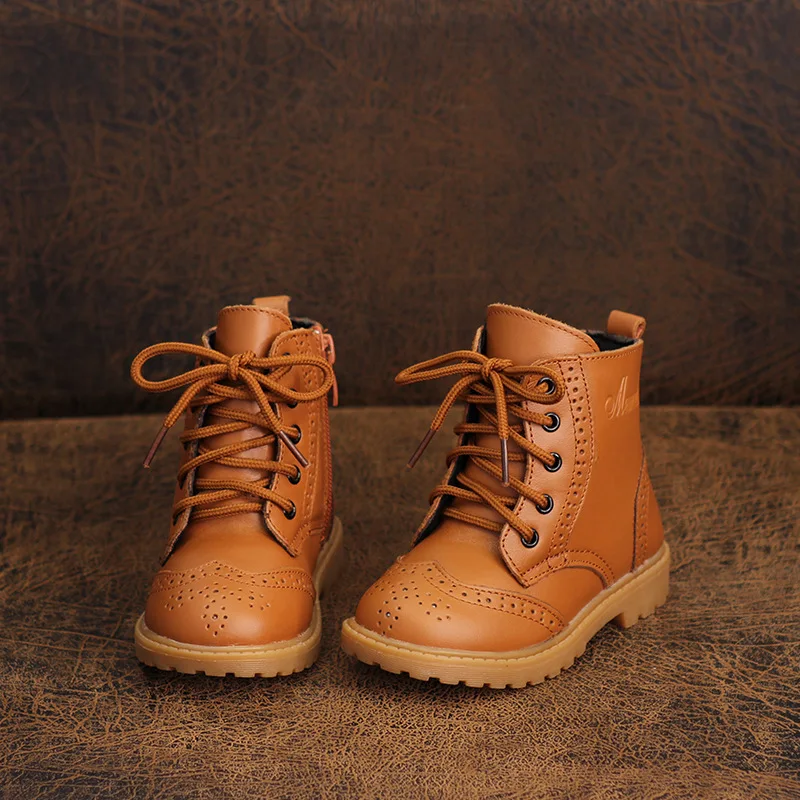 2019 зимние плюшевые ботинки из натуральной кожи для малышей ботильоны маленьких