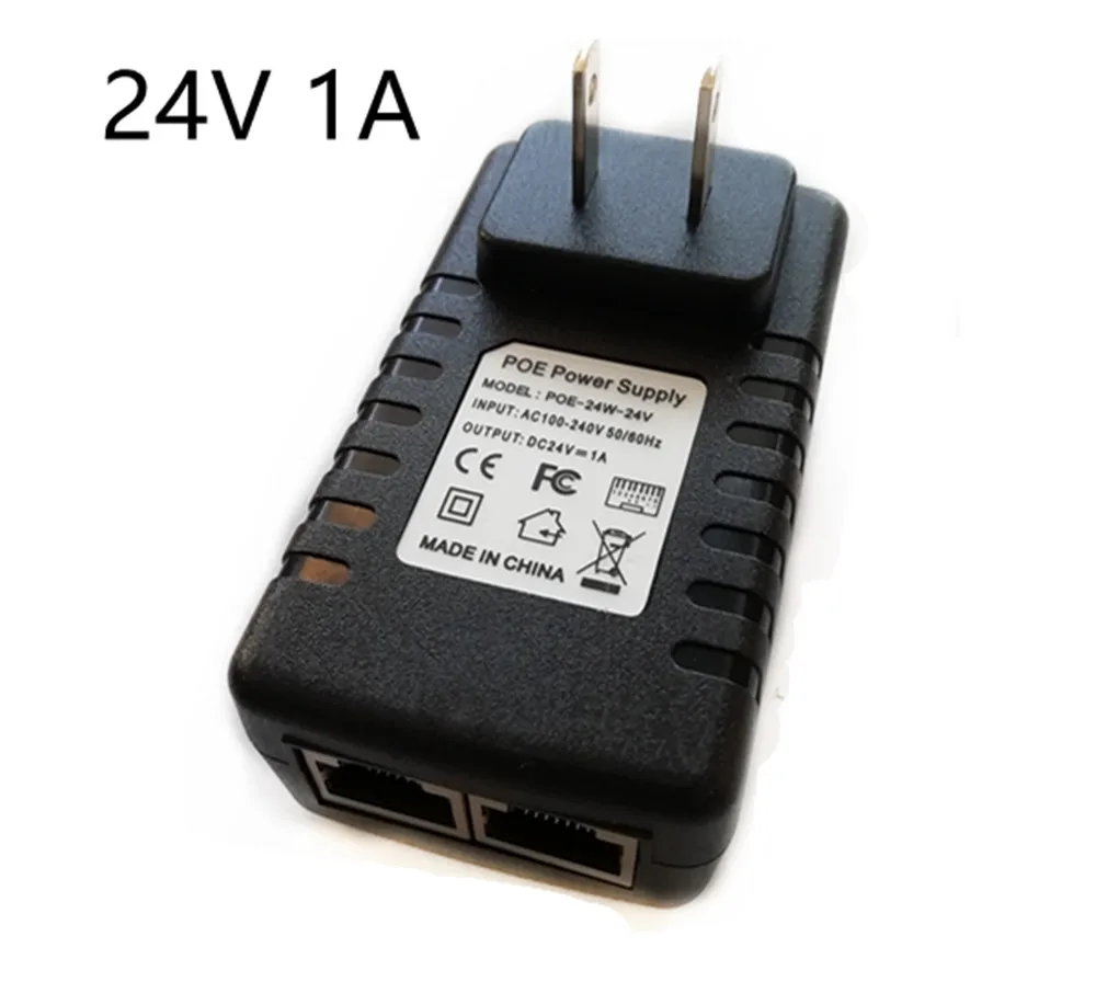 Poe injector Video surveillance DC12V/15V/24V/48V plug EU/US Plug Optional For camera Power Adapter | Лампы и освещение