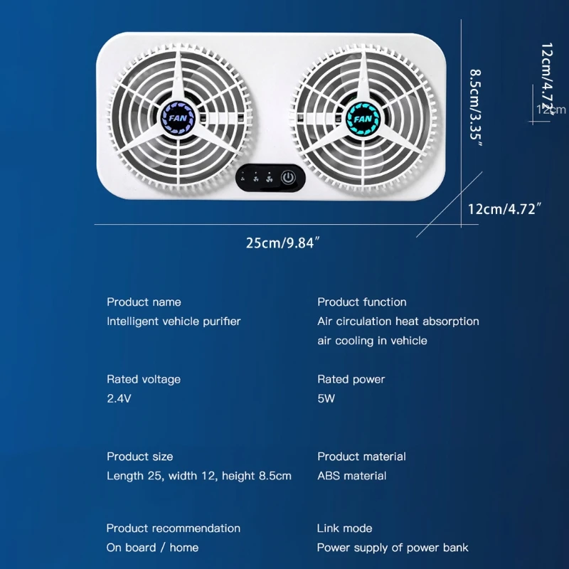 

Universal Car Home Dual-use Fan 3 Speed Adjustable 5W USB Car Air Circulation T21A