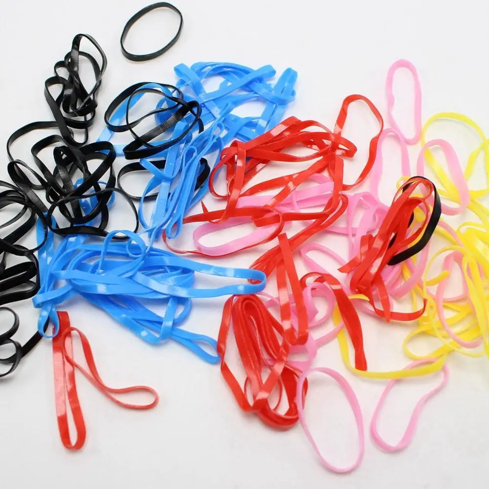 500 Разноцветные эластичные резиновые ленты для волос веревки хвоста из ТПУ детей