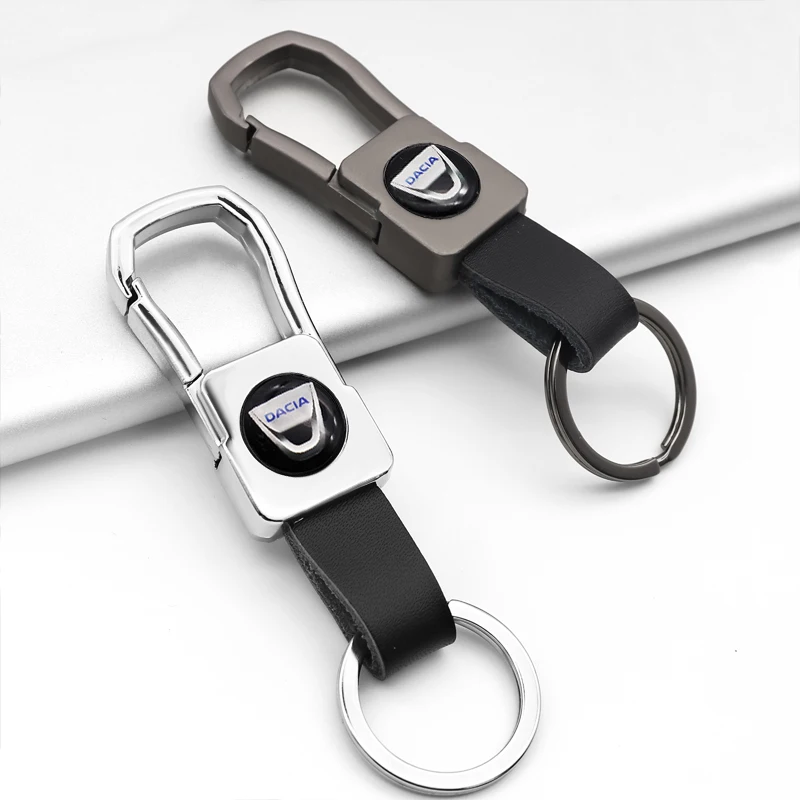 Автомобильный брелок металлический кожаный с персонализированным логотипом