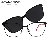tangowo magnetic clip on sunglasses man woman metal optical glasses frame uv400 fashion retro myopia prescription glasses 2020
