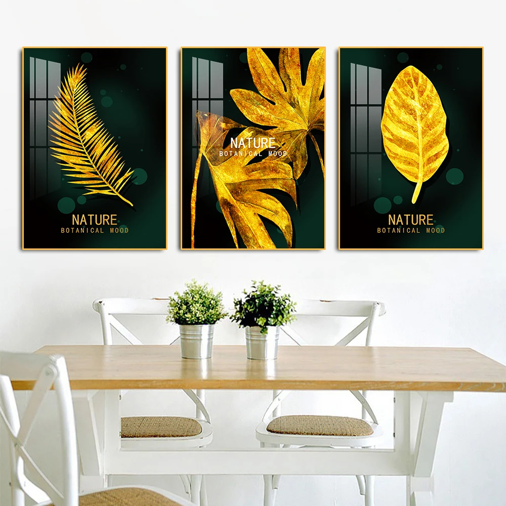 

New Crystal Porcelain Painting Green Leaf Home Decoration Painting Modern Style High-definition Micro Spray Wall Painting