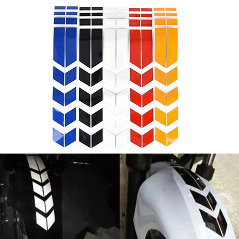 

1Pc 15in*5.1in Motorcycle Reflective Stickers Wheel Car Decals On Fender Waterproof Decoration