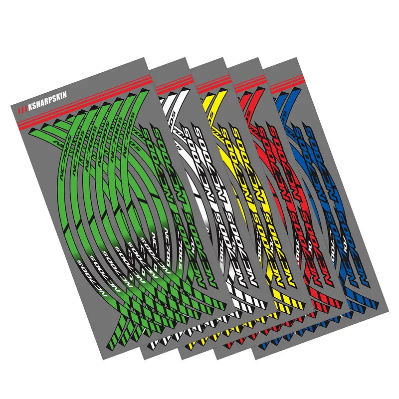 12 светоотражающих наклеек на ступицу колеса мотоцикла декоративные полосатые
