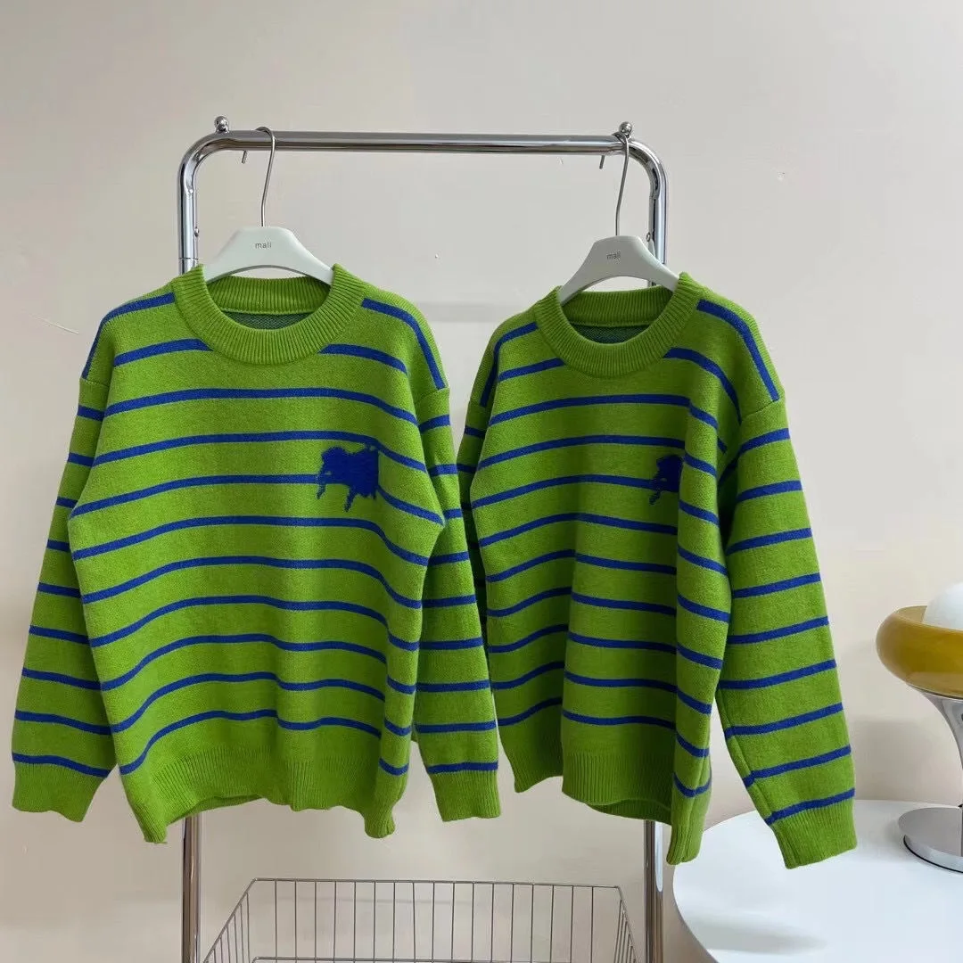 Осенне-зимние свободные полосатые свитера женская одежда с длинным рукавом