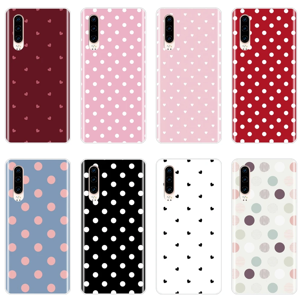 Чехол для Huawei P Smart Plus 2019 Z силиконовый мягкий чехол накладка в горошек с
