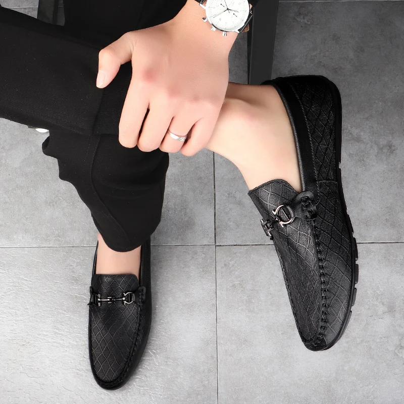 Лоферы мужские из натуральной кожи стиль ретро джентльмен повседневная обувь на