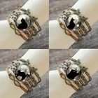 Браслет женский кожаный с кабошоном и черной кошкой