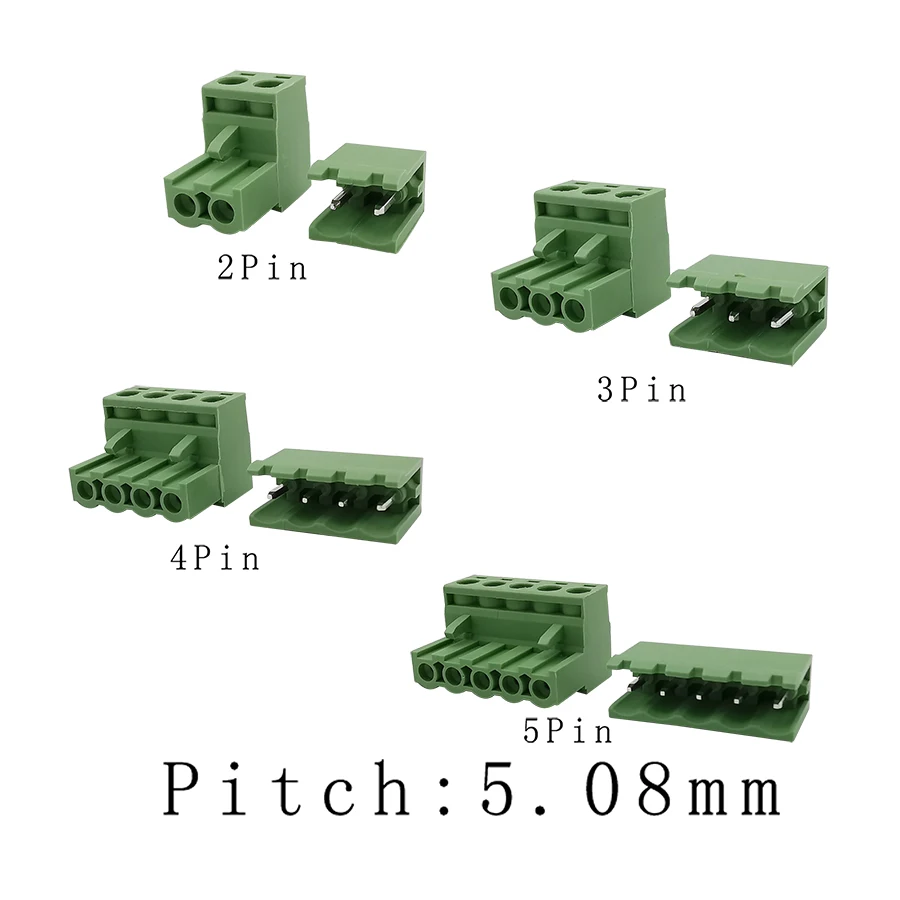 2EDG шаг 5 08 мм 2P 3P 4P 6-контактный PCB Винтовые клеммные колодки коннектор прямые