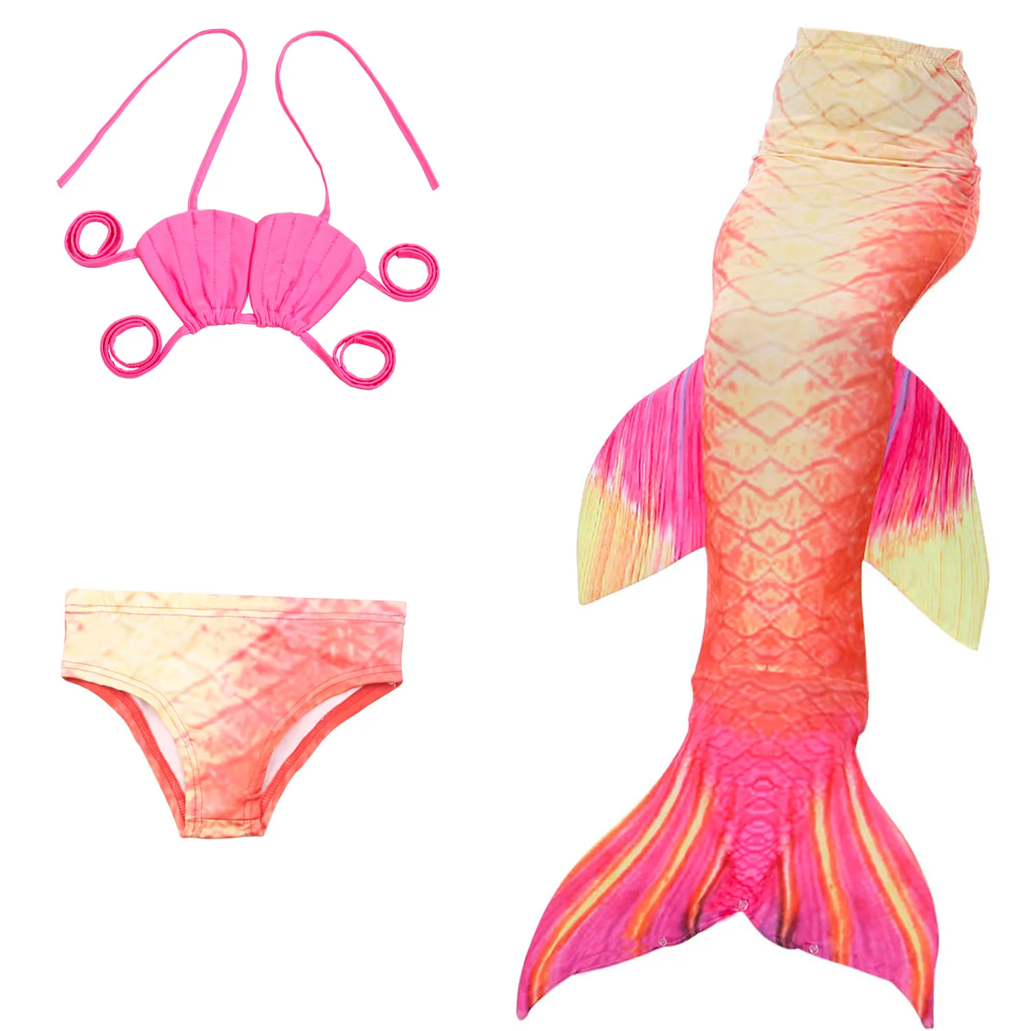 

3pcs/Set New Beautiful Girls Children Mermaid Tail Custome Baby Kid Mermaid Tail Fancy Swimmable Bikini Set Bathing Cosplay