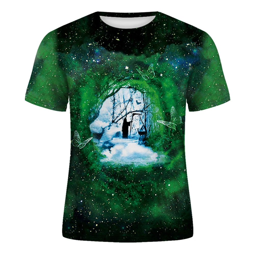 Футболка мужская с 3d-рисунком бабочек и цветов модная тенниска в стиле хип-хоп