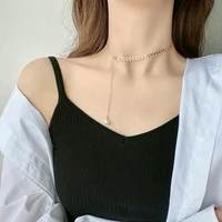 2021 latest fashion trend new product golden wheat ear clavicle chain necklace ins style asymmetrical necklace female