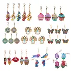 45 шт DIY алмазная живопись брелок Мандала Полный Дрель Стразы особой формы алмазов картина брелок для ключей с героями мультфильмов украшения 