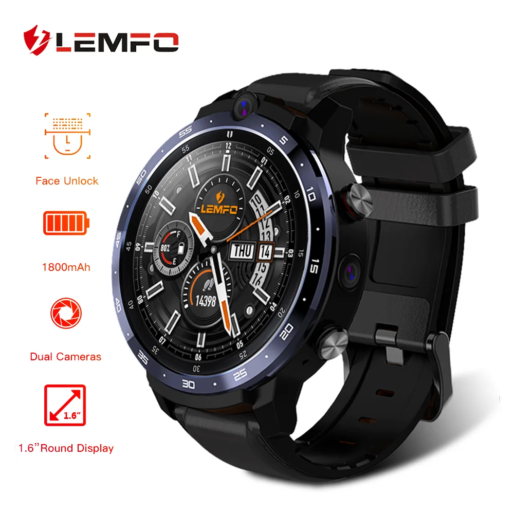 Смарт часы LEMFO LEM12 1 6 дюйма 4G Android 3 + 32 ГБ|Смарт-часы| |