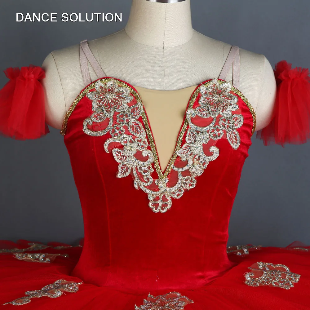 Красные бархатные эластичные Блинные балетные пачки для женщин и девочек