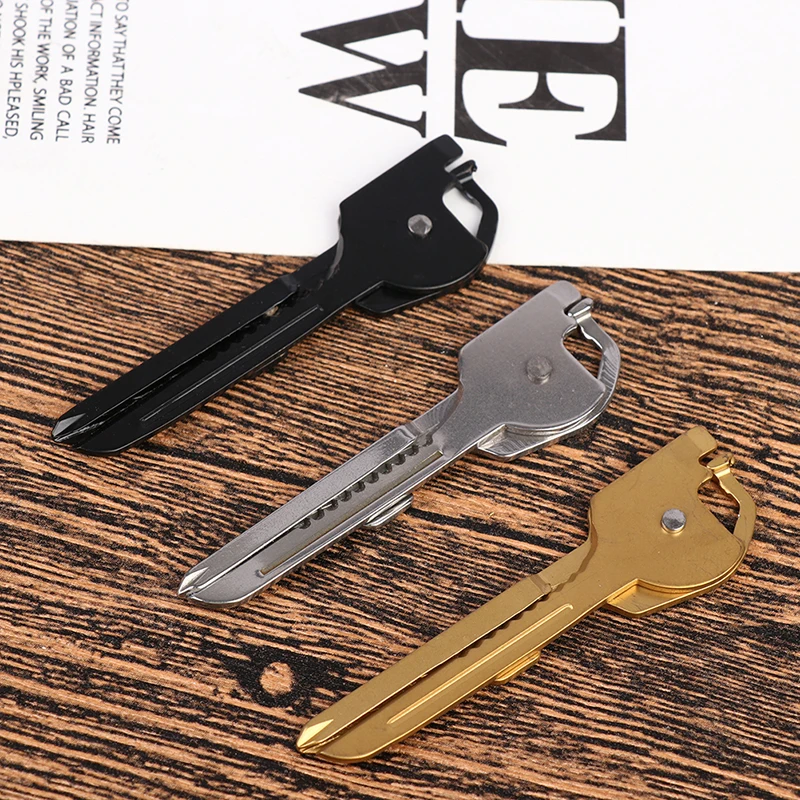 

Multipurpose Utili Tactical Ring Key Mini Multi Gear Keychain EDC Pocket Knife Opener Utility Tool Survive Kit Screwdriver Shape