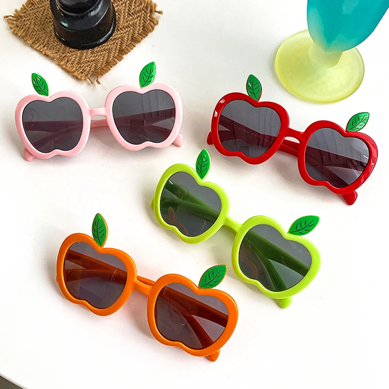 

2021 New Kids Cartoon Heart Sunflower Fruit Rabbit Ears Sunglasses Girls Boy Children Outdoor Round Polarized UV400 Sun Glasses