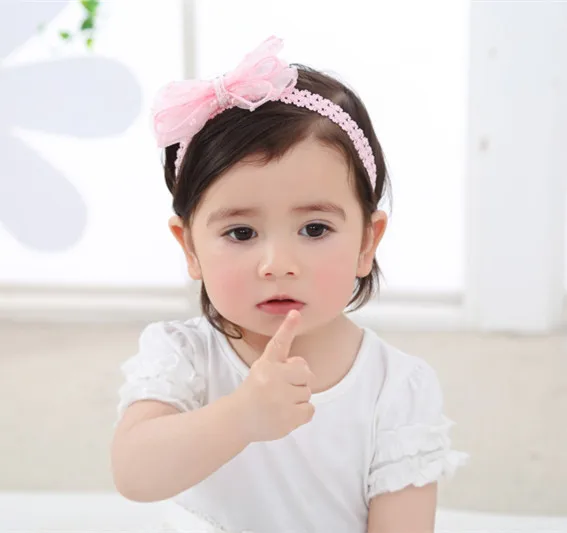 

Newborn baby hair band female baby headdress Korea hundred days jewelry baby bow yarn flower children hair band