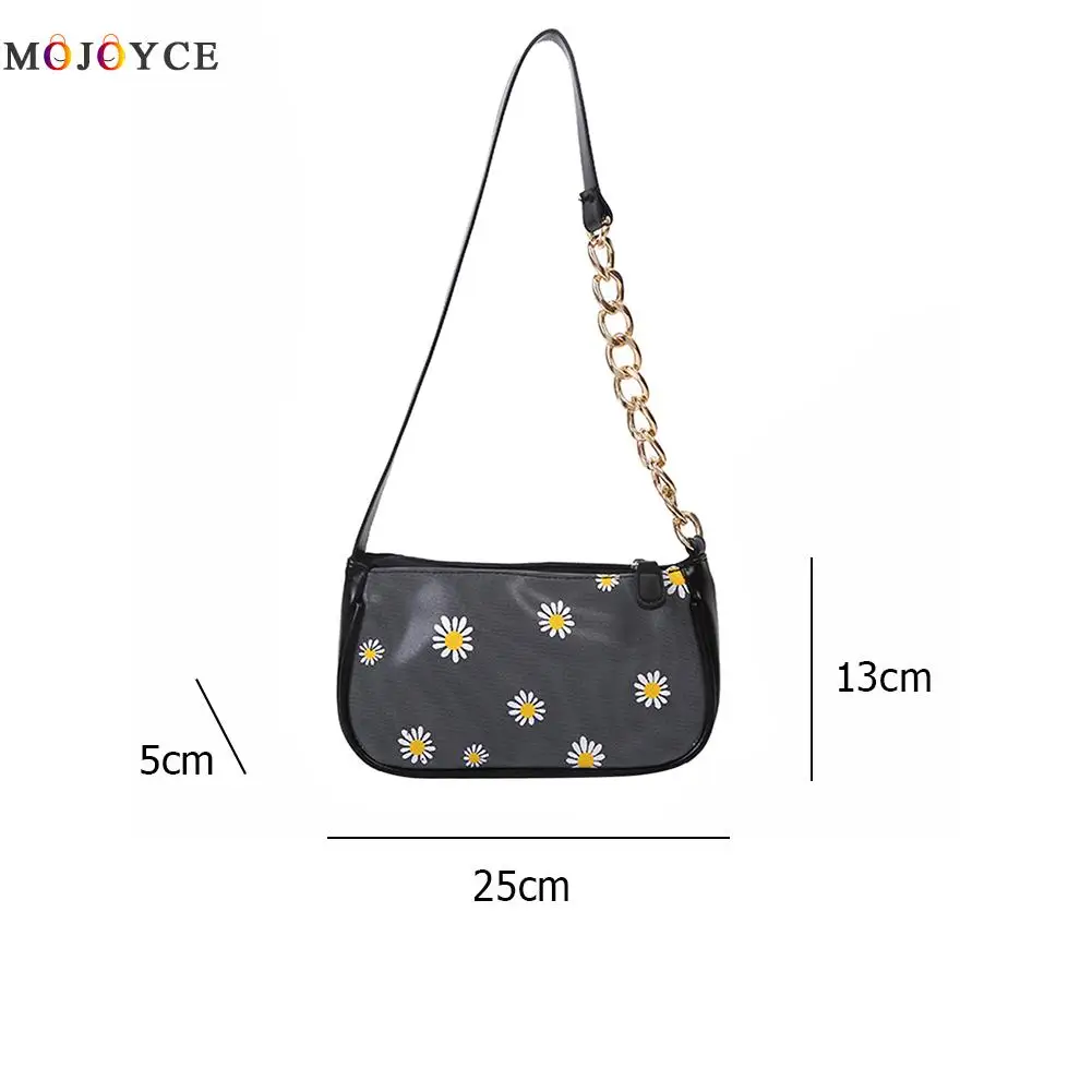 

Women Fashion Daisy PU Leather square Small Underarm Bags Female Elegant Chain Splicing Shopping Shoulder Handbags Totes Bag