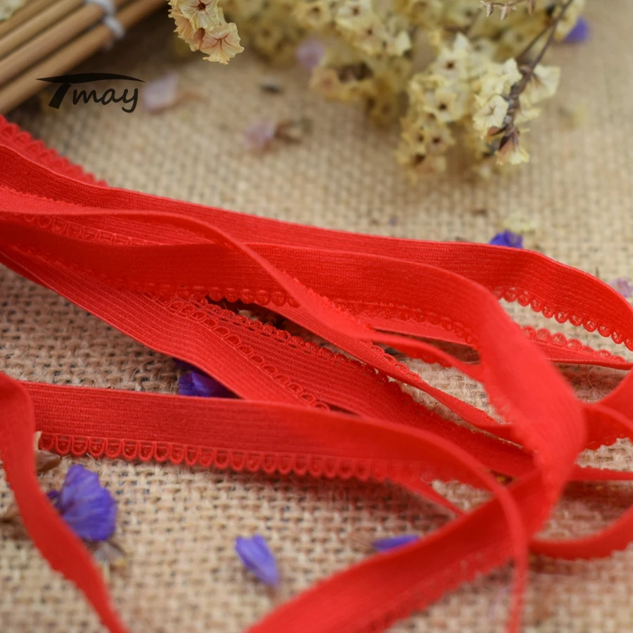 #1556 яркий красный цвет Маленькая кружевная отделка 8 ярдов/партия 9 мм широкие