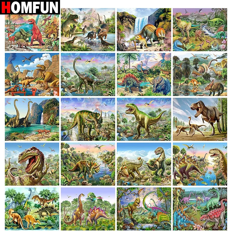 

Алмазная живопись HOMFUN, картина Стразы 5D «животное, динозавр», вышивка крестиком, полная выкладка