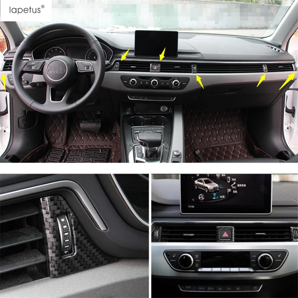 Внутренний комплект из АБС углеволокна для Audi A4 B9 / A5 2016 2020 кнопка переключения