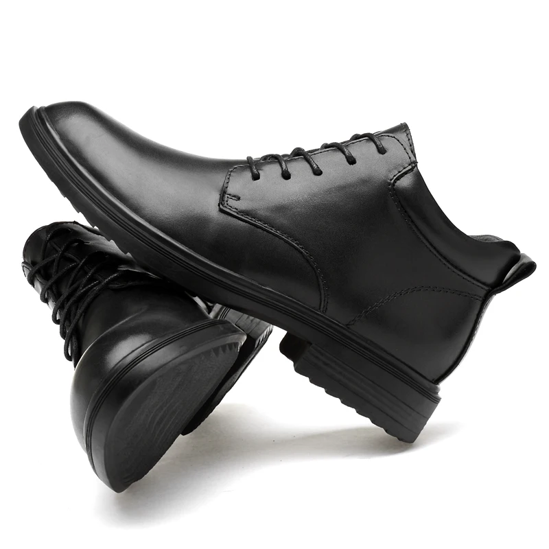 Классические зимние черные мужские ботинки мартинсы Военные уличные из коровьей