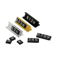 golden adjustable number letter base display counter stand label metal ground arabic numbers combined price tag cube stick