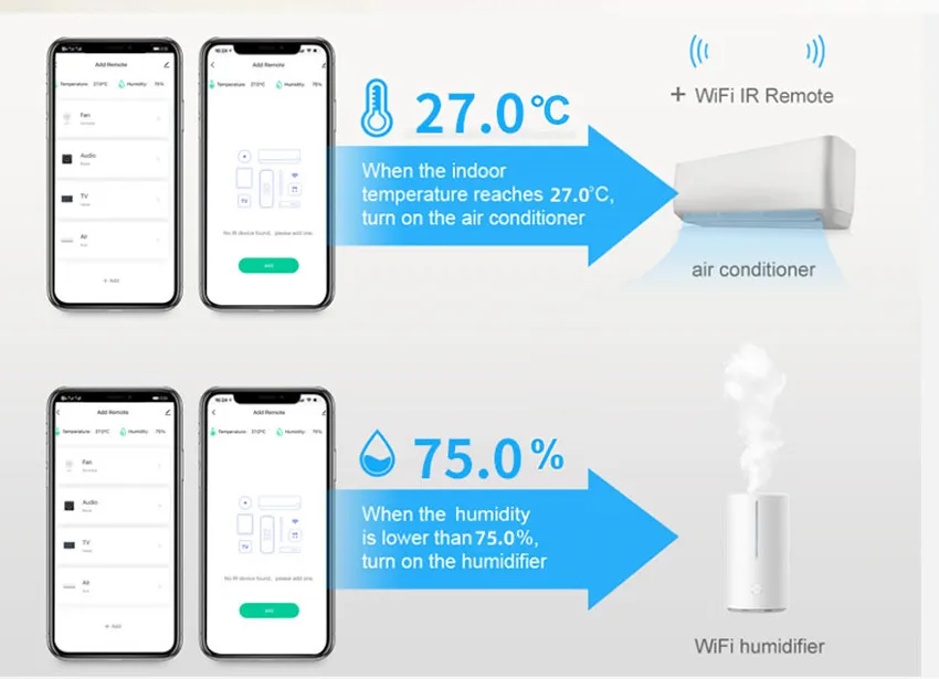 Смарт Пульт ДУ Tuya с ИК датчиком температуры и влажности инфракрасный пульт