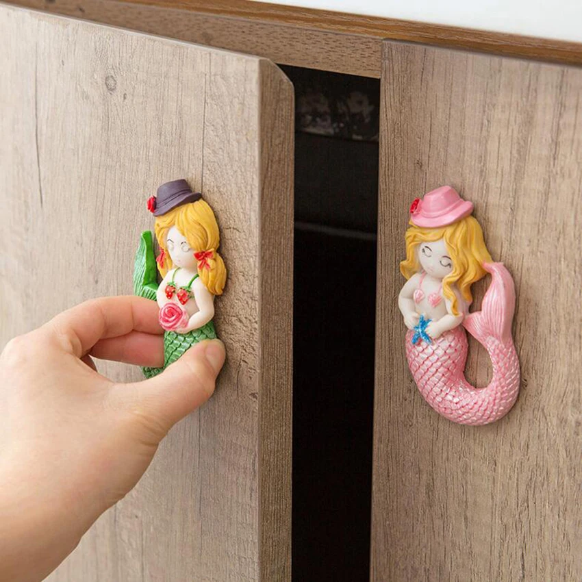 Горячая Распродажа творческий простой мультфильм Русалка из смолы ручной двери