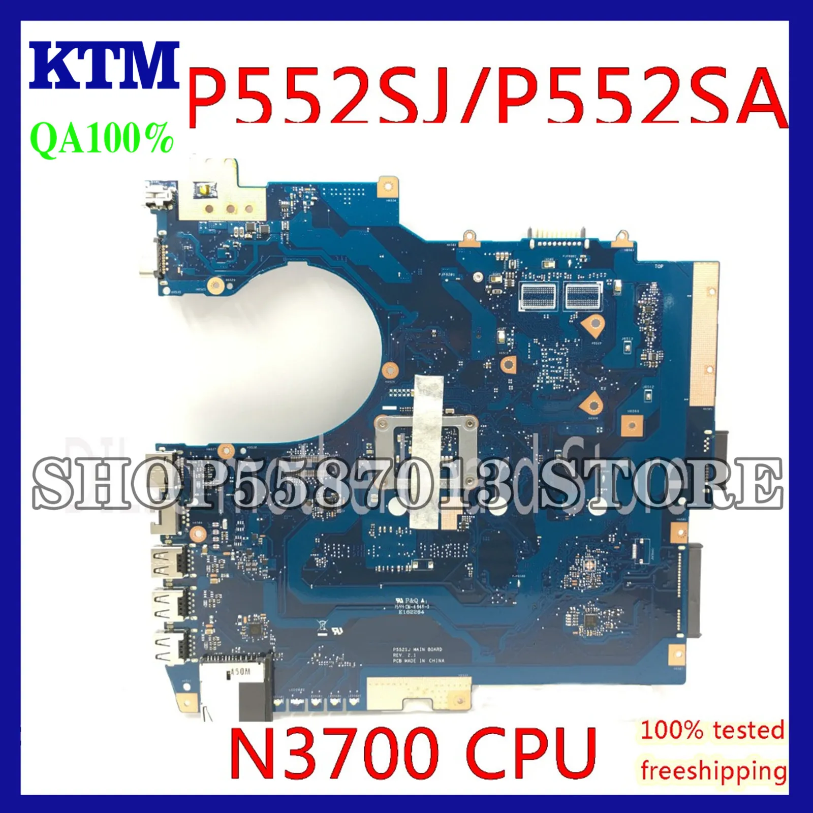 

KEFU P552SA For ASUS P552SJ PU552SJ PRO552S P552S PU552S P552SA Laptop Motherboard N3700 CPU GM Test Motherboard