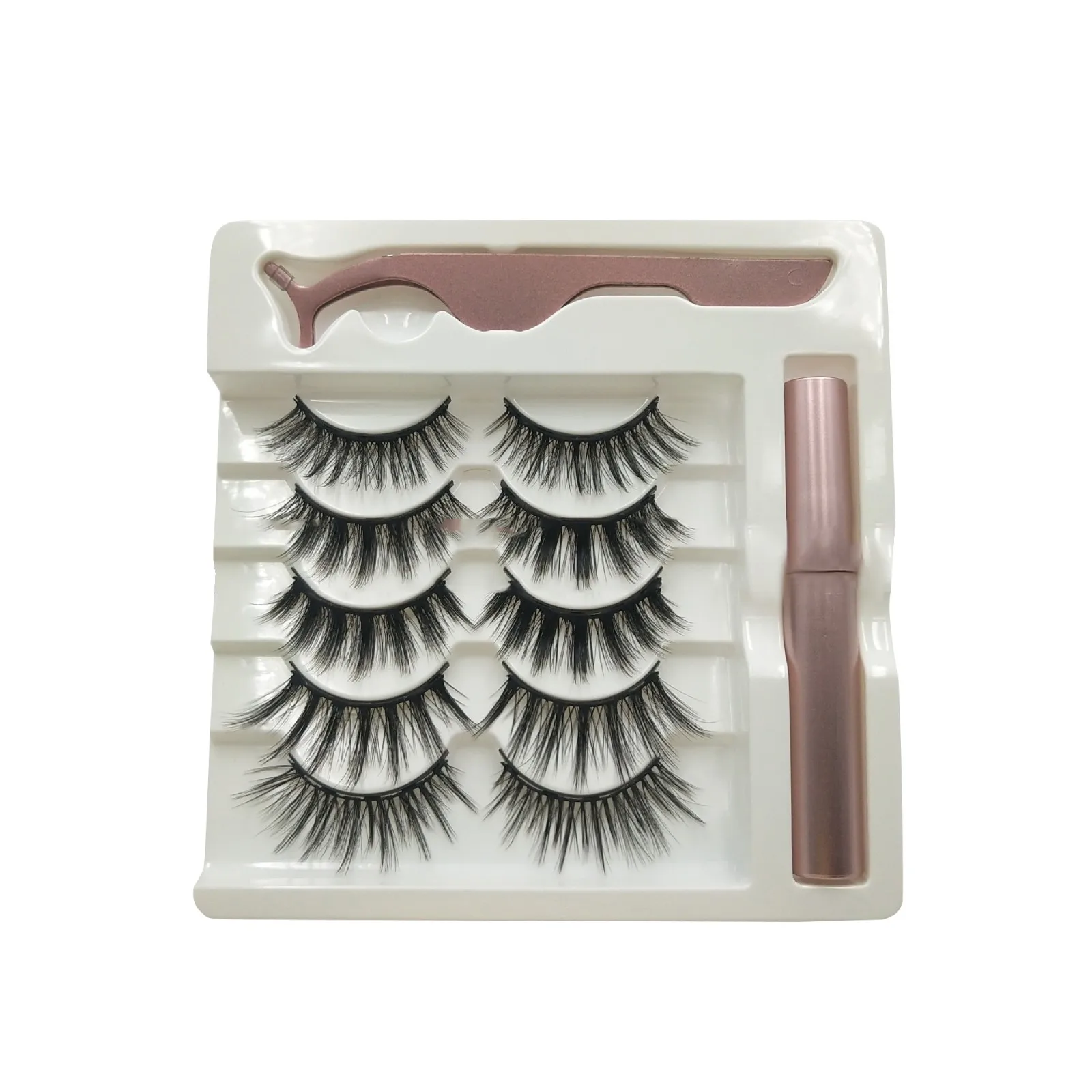 

5Pair False Eyelashes nagaraku lashes fake lashes Invisible Magnetic Suction False Eyelash Suit Tweezers Magnetic Eyelash