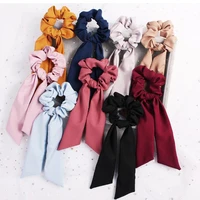 bow tassel wild streamers girl hair ring tie solid color rubber band fashion ribbon hair bands scrunchies hair accessories new
