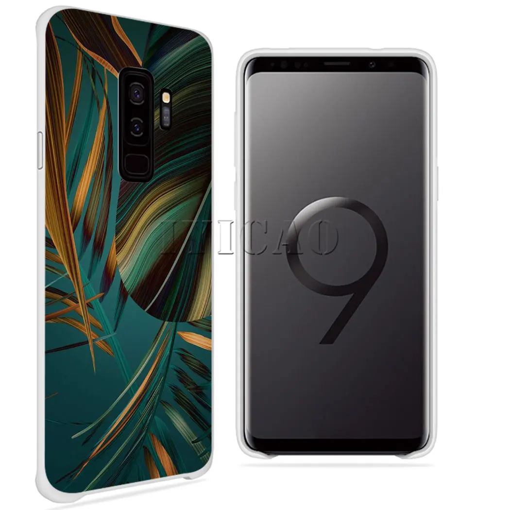 Тропический зеленый листьев растений Жесткий Чехол для samsung Galaxy J6 J5 J1 J2 J3 J7 2017 2016