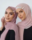 70*180 см пузырьковый шифоновый мусульманский головной платок для женщин однотонный хиджаб шарф шали и палантины хиджаб женский мусульманский шарф