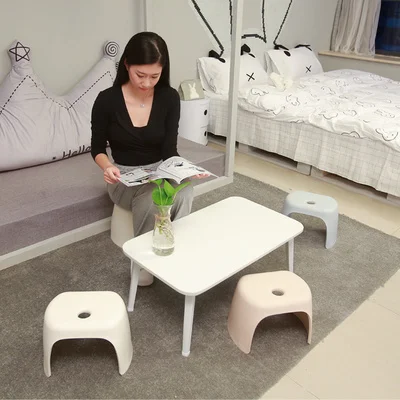 Утолщенный табурет Простой низкий детский домашний пластиковый скамейка