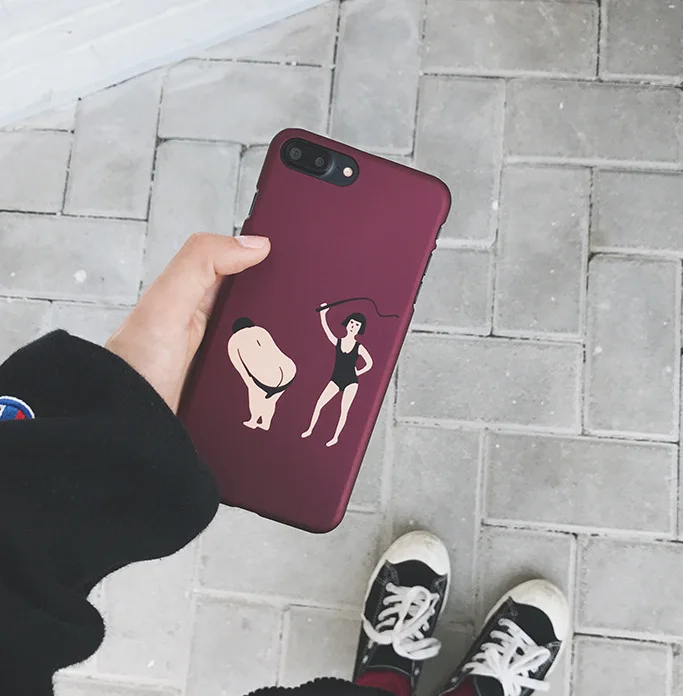 Винно-красный чехол для телефона iphone 7 Puls милый мультяшный сексуальный девочки