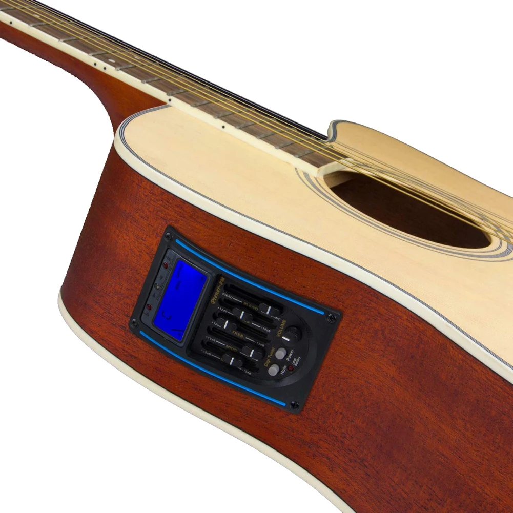 

5-Band EQ Equalizer Acoustic Guitar Tuner with LCD Pickup with Display Easy to Read