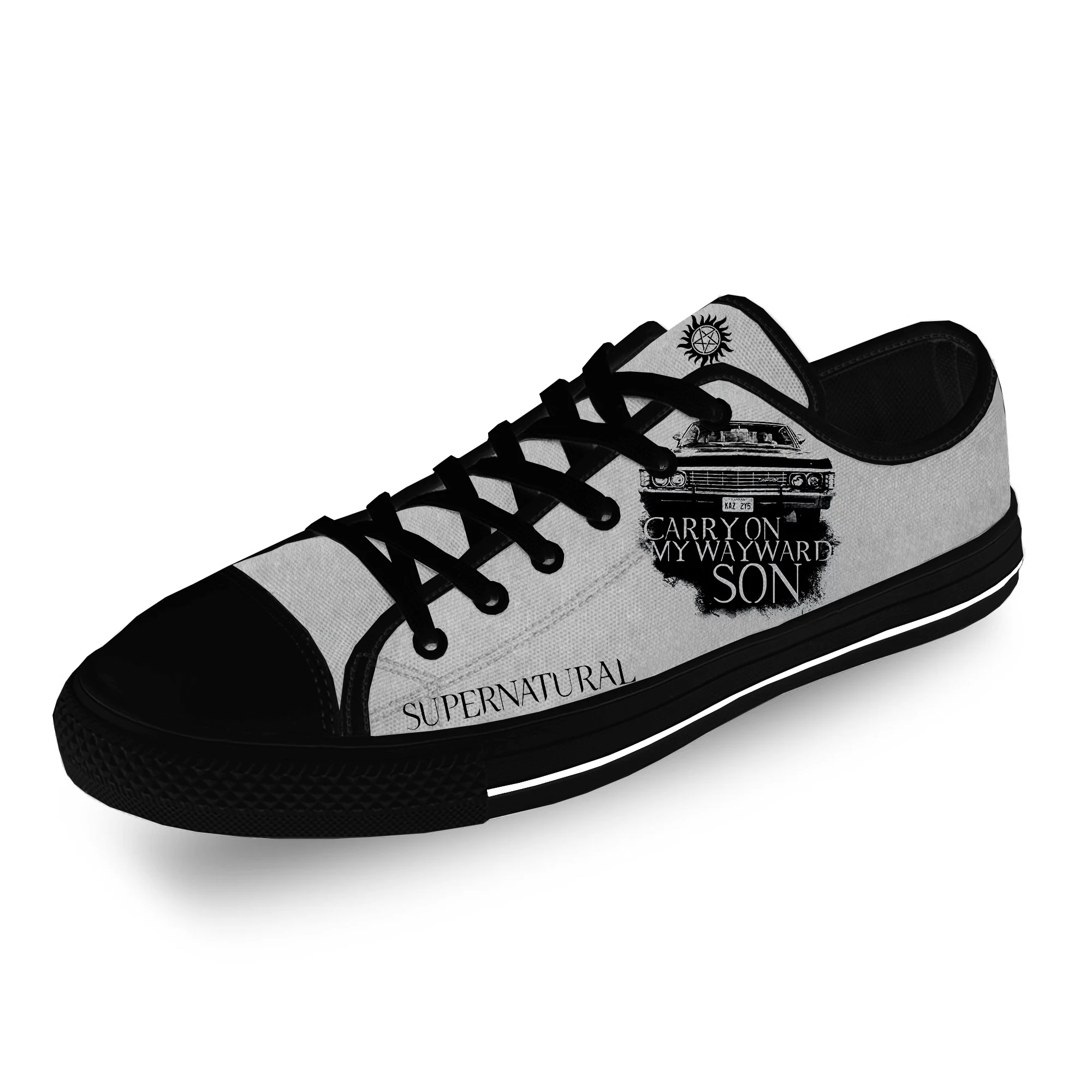

Carry on My Wayward Son Supernatural Cool Casual Cloth 3D Print Low Top Canvas Shoes Men Women Lightweight Breathable Sneakers