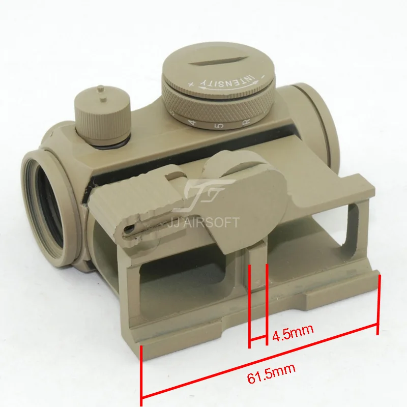 JJ страйкбол Micro 1x24 Red Dot с QD Riser Mount и Killflash/Kill Flash(черный/серебристый/коричневый
