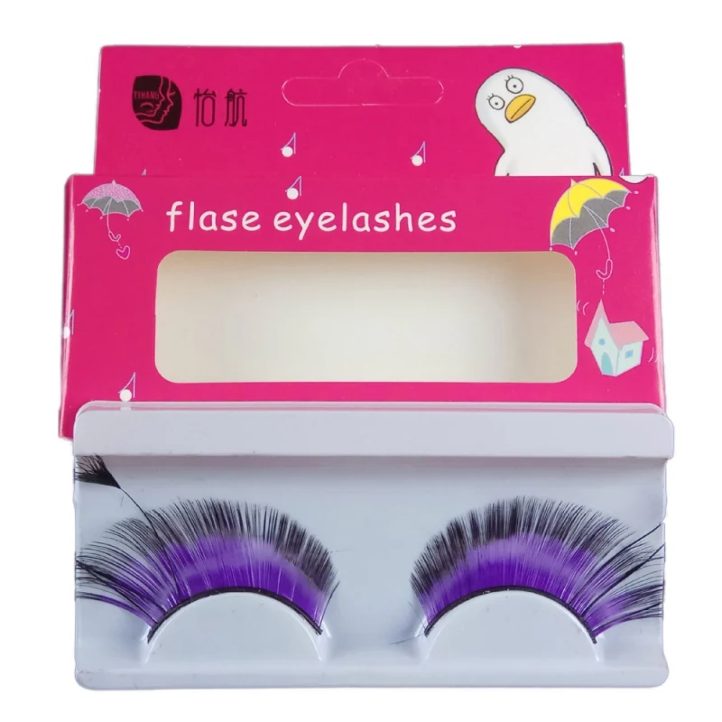 Happy 2019 Wearing Big Colorful Cheap Feather Eyelashes for Halloween Costume False Makeup Eye Lashes Extension Tool | Красота и