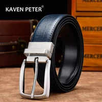 reversible belts for men genuine leather for male high quality formal belt black brown navy blue