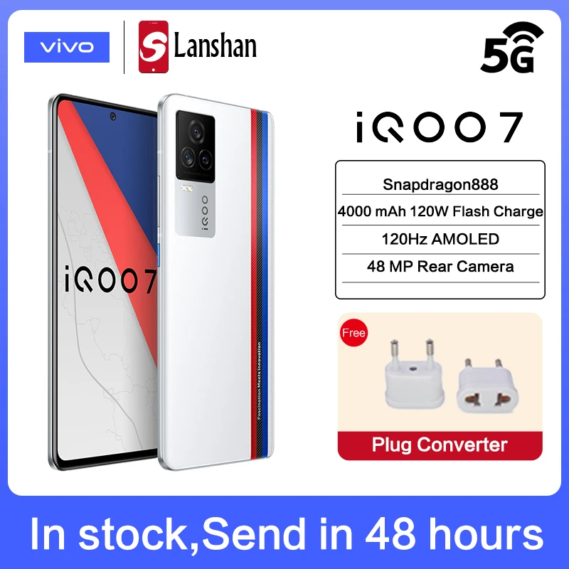 Vivo оригинальный IQOO 7 5G мобильного телефона 120WFlashCharge Snapdragon888 120 Гц Refreshrate активно