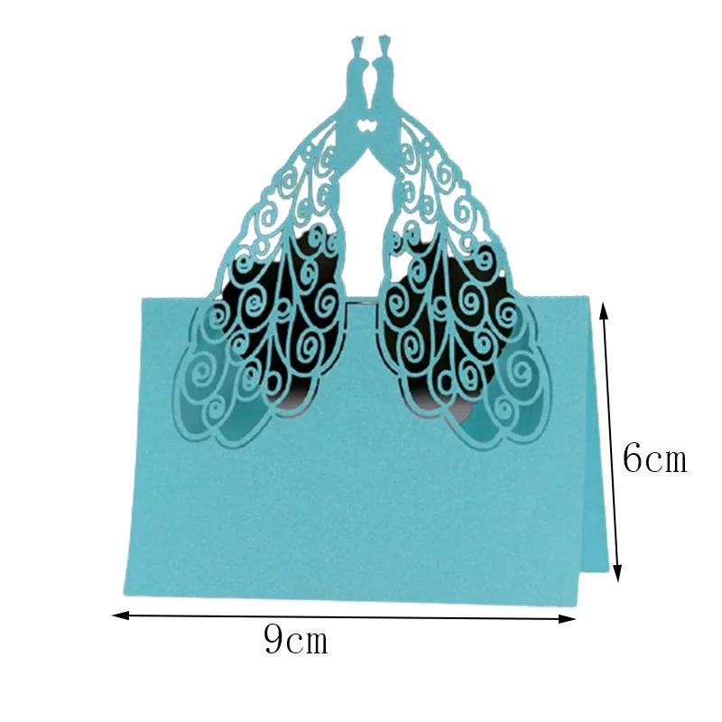 50 шт. Павлин лазерная резка настольный Имя Место карты открытки кружева имя