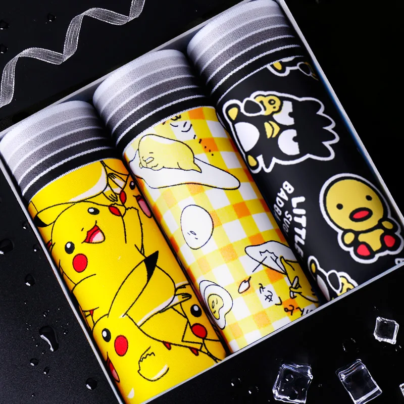 

3pcs Boxer Shorts Underpants Man Men Panties Boxer Underwear Cartoon Cute suit Large Size Soft New cartoon underwear