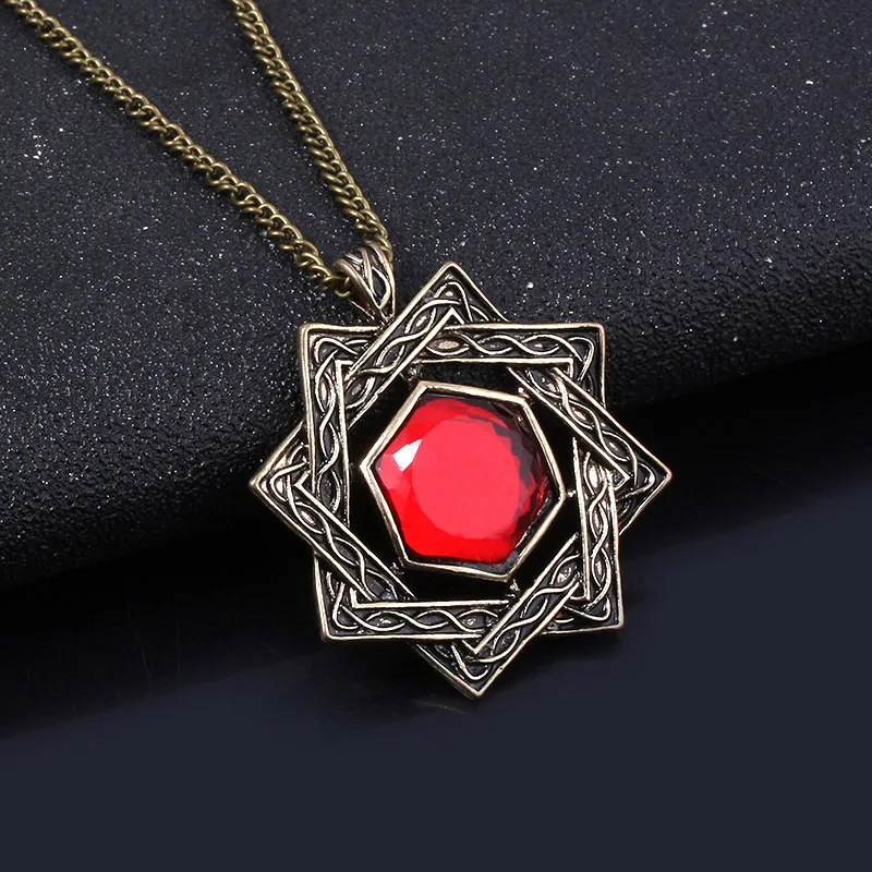 

Game The Elder Scrolls 5 Skyrim Dragon Necklace Mara Amulet Hollow Ruby Choker Cosplay Morrowind Amulet Pendant Choker Jewelry