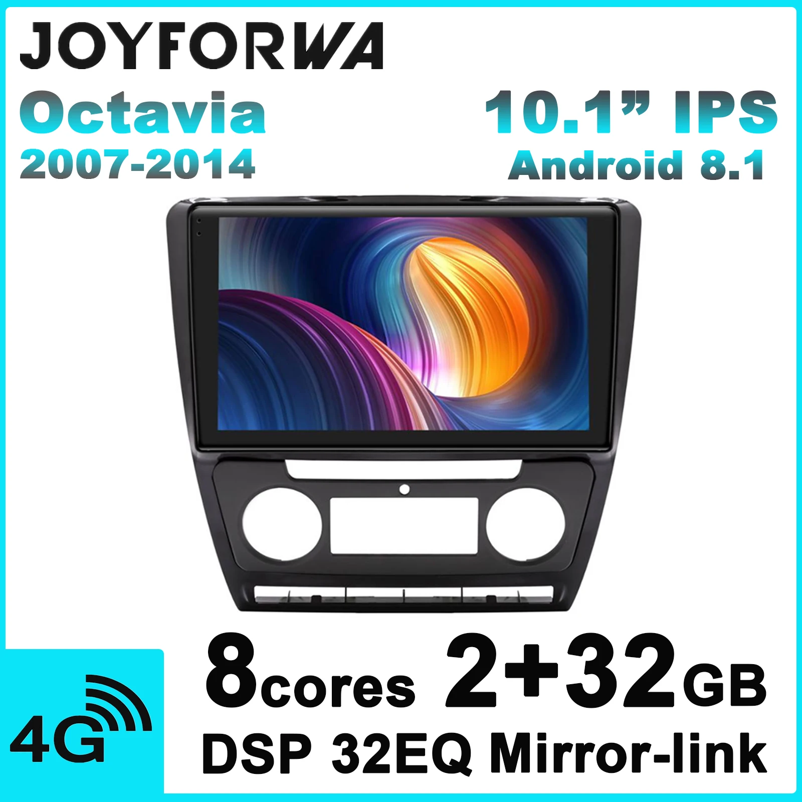 DSP 10 1 &quotAndroid 8 Автомобильный мультимедийный радиоприемник для Skoda Octavia 2007-2014 Mirror Link