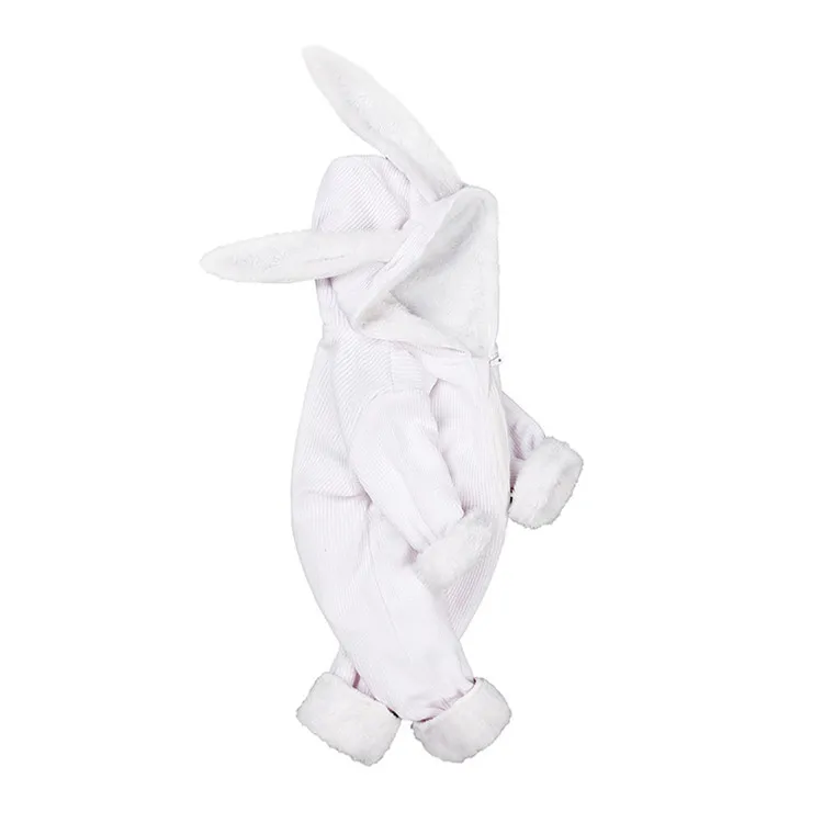 Winter Baby Rompers Boy Jumpsuits Thicker plus velvet Hooded Rabit Ear One-pieces For Girls